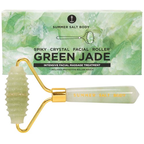 Summer Salt Body Spiky Crystal Facial Roller - Green Jade | L'Organic Australia