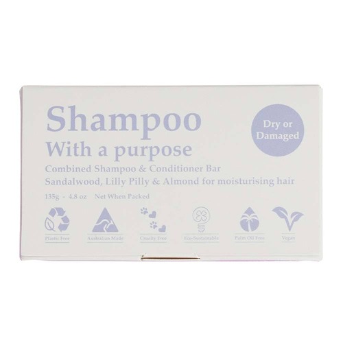 Shampoo With A Purpose - Dry or Damaged Shampoo/Conditioner Bar 135g | L'Organic Australia