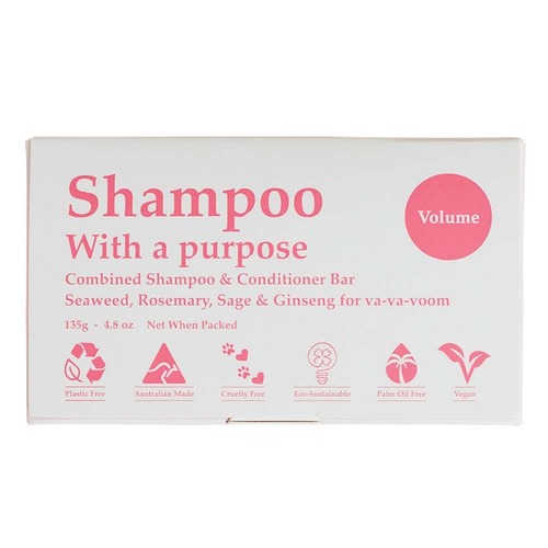 Shampoo With A Purpose - Volume Shampoo/Conditioner Bar - 135g | L'Organic Australia