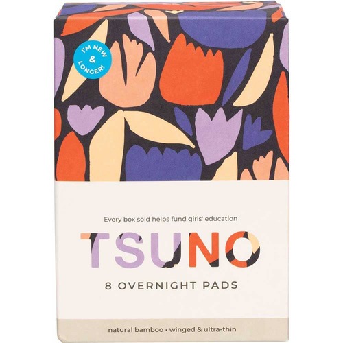 Tsuno Natural Bamboo Pads - Overnight - 8 Pack | L'Organic Australia