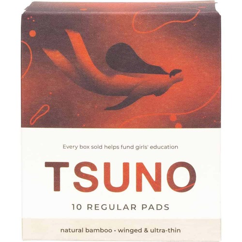Tsuno Natural Bamboo Pads - Regular - 10 Per Box | L'Organic Australia
