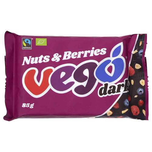 Vego Dark Chocolate Nuts & Berries Bar - 85g | L'Organic Australia