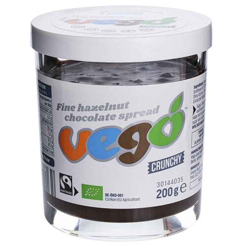 Vego Hazelnut Chocolate Spread Crunchy - 200g | L'Organic Australia