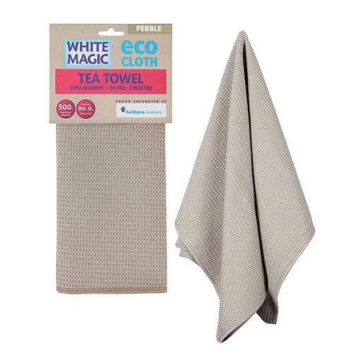 White Magic Tea Towel Pebble - 1 Pack | L'Organic Australia