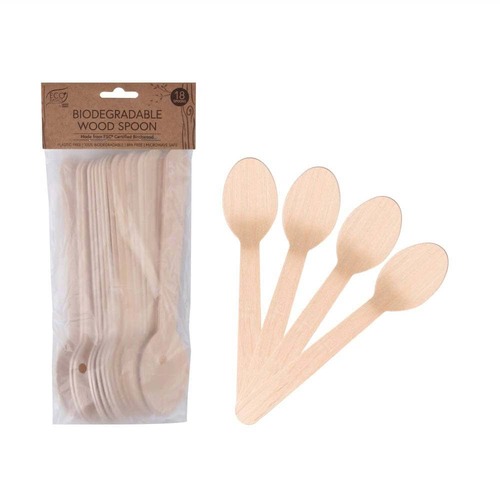 White Magic Biodegradable Wooden Spoons - 18 pack | L'Organic Australia
