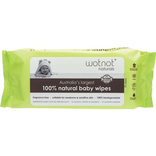 Wotnot Natural Baby Wipes 70 Pack | L'Organic Australia