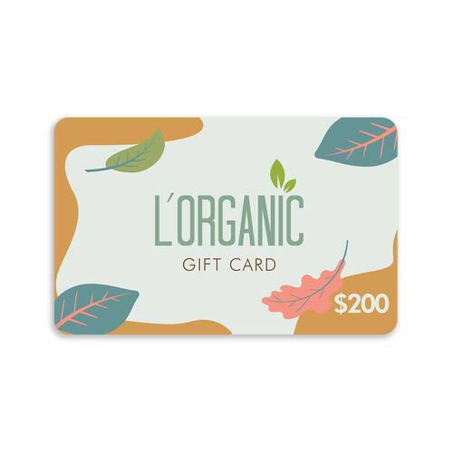 L'Organic Gift Voucher - $200 | L'Organic Australia